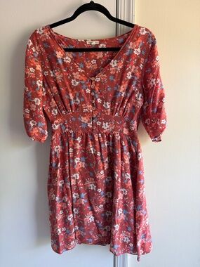 Copper Key Red Floral Mini Dress